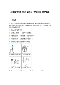 河北省沧州市2025届高三下学期二模 化学试题（含答案解析）