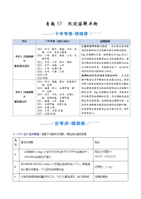 专题37 沉淀溶解平衡（全国通用）-十年（2016-2025）高考化学真题分类汇编（含答案）