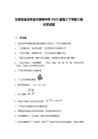 甘肃省金昌市金川高级中学2025届高三下学期三模 化学试题（含答案解析）