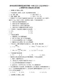 贵州省贵阳市第一中学2025-2026学年高一上学期开学分班考试化学试卷