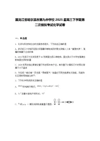 黑龙江省哈尔滨市第九中学校2025届高三下学期第二次模拟考试化学试卷（含答案解析）