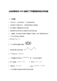 山东省泰安市2025届高三下学期四模考试化学试题（含答案解析）