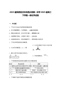 2025届陕西省汉中市西乡县第一中学2025届高三下学期一模化学试题（含答案解析）