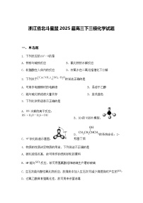 浙江省北斗星盟2025届高三下三模化学试题（含答案解析）