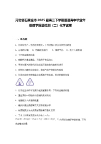 河北省石家庄市2025届高三下学期普通高中毕业年级教学质量检测（二）化学试卷（含答案解析）