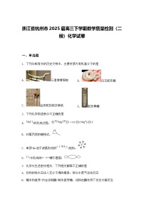 浙江省杭州市2025届高三下学期教学质量检测（二模）化学试卷（含答案解析）