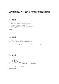 上海市黄浦区2025届高三下学期二模考试化学试题（含答案解析）