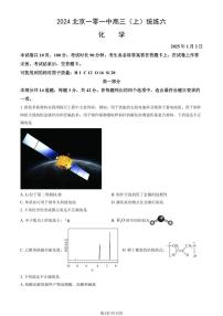 2024北京一零一中高三（上）统练六化学月考（教师版）