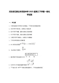 河北省石家庄市实验中学2025届高三下学期一模化学试题（含答案解析）