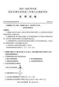湖北省武汉市部分学校2025-2026学年高三上学期九月调研考试化学试题