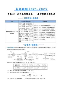 五年(2021-2025)高考化学真题分类汇编(通用版)专题23化学工艺流程综合题——原材料转化制备类(学生版+解析)