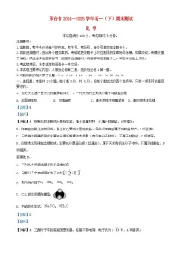 河北省邢台市2024_2025学年高一化学下学期期末测试含解析