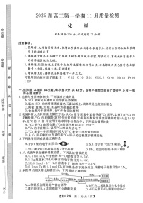 河南省部分示范性重点高中2025届高三下学期11月期中质量检测-化学试卷（学生版）
