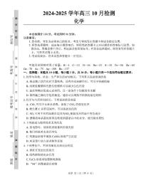 2025届山东省中昇大联考高三上学期10月联考化学试卷+答案