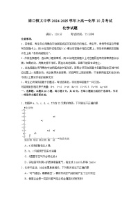 河南省周口恒大中学2024-2025学年高一上学期10月月考+化学试题