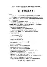 山东省烟台市2024-2025学年高一下学期期中学业水平诊断 化学试题（含答案）