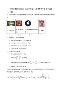 河北省NT20名校联合体2025~2026学年高二上学期入学摸底化学试题（含答案）