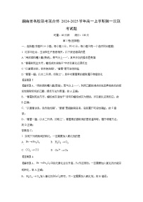 湖南省名校联考联合体2024-2025学年高一上学期第一次联考化学试卷（解析版）