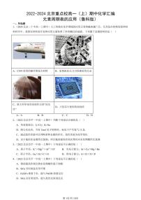 2022-2024北京重点校高一（上）期中化学汇编：元素周期表的应用（鲁科版）   有答案