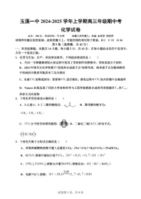 2025届云南省玉溪一中高三下学期11月期中考-化学试题（含答案）