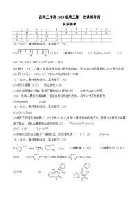 宜宾三中高2023级高三第一次模拟考试+化学答案