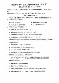 2025北京北大附中高三（上）统练三化学试卷