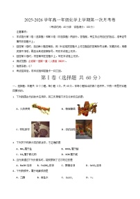 2025-2026学年高一上学期第一次月考化学试卷(北京)