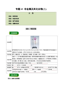 2026高考化学(通用版)实验专项训练专题05非金属及其化合物(二)(原卷版+解析)