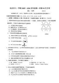 2025北京八一学校高三上10月月考化学