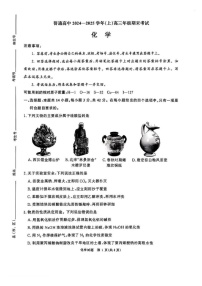 河南普通高中青桐鸣大联考2025届高三上学期1月期末考试-化学试题（含答案）