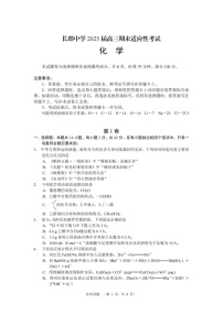 湖南省长沙市长郡中学2025届高三上学期1月期末考试-化学试题（含答案）