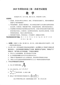 湖南省邵阳市2025届高三上学期期末第一次模拟考-化学试卷（含答案）
