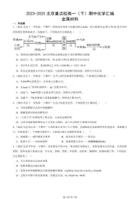 2023-2025北京重点校高一（下）期中化学汇编：金属材料