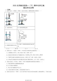 2025北京重点校高一（下）期中化学汇编：氯及其化合物