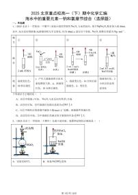 2025北京重点校高一（下）期中化学汇编：海水中的重要元素—钠和氯章节综合（选择题）