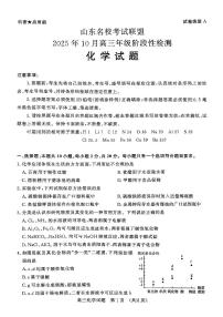 山东省名校考试联盟2026届高三上学期10月阶段性检测化学试卷（含答案）