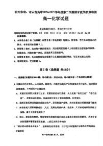 安徽省宿州市省市示范高中2024_2025学年高一化学下学期期末考试pdf