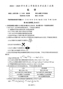 辽宁省协作体2025届高三上学期期末考试试题-化学试卷（含答案）