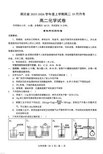 湖北省名校协作2025-2026学年高二上学期10月月考 化学试题