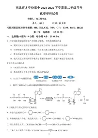 辽宁省沈阳市东北育才学校2024-2025学年高二下学期第二次月考化学试卷