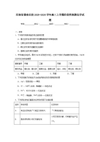 2025-2026学年河南省豫南名校高三上学期阶段性检测化学试题（无答案）
