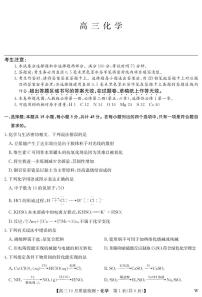 九师联盟2025届高三上学期10月质量检测巩固卷化学试题及答案