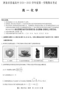甘肃省酒泉市2024-2025学年高一上学期1月期末考试化学试卷+答案