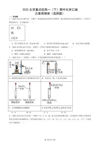 2025北京重点校高一（下）期中化学汇编：元素周期律（选择题）