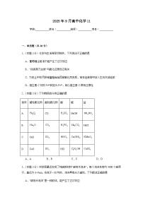 湖南省岳阳市汨罗市第一中学2025-2026学年高一上学期9月月考化学试题（含答案）含答案解析