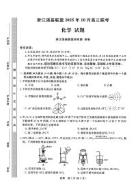 浙江省强基联盟2026届高三上学期10月联考（一模）化学试题（含答案）