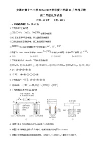 辽宁省大连市第十二中学2024-2025学年高二上学期12月学情反馈 化学试卷（原卷版）-A4