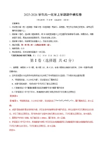 2025-2026学年高一化学上学期期中模拟卷01（人教版）