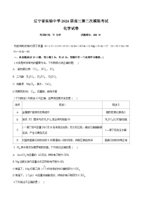 辽宁省实验中学2026届高三上学期第二次模拟考试化学试题(含答案)