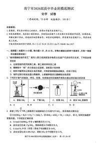 南宁市2026届高中毕业班高三上学期10月摸底测试化学试题无答案